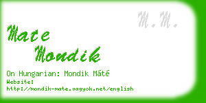 mate mondik business card